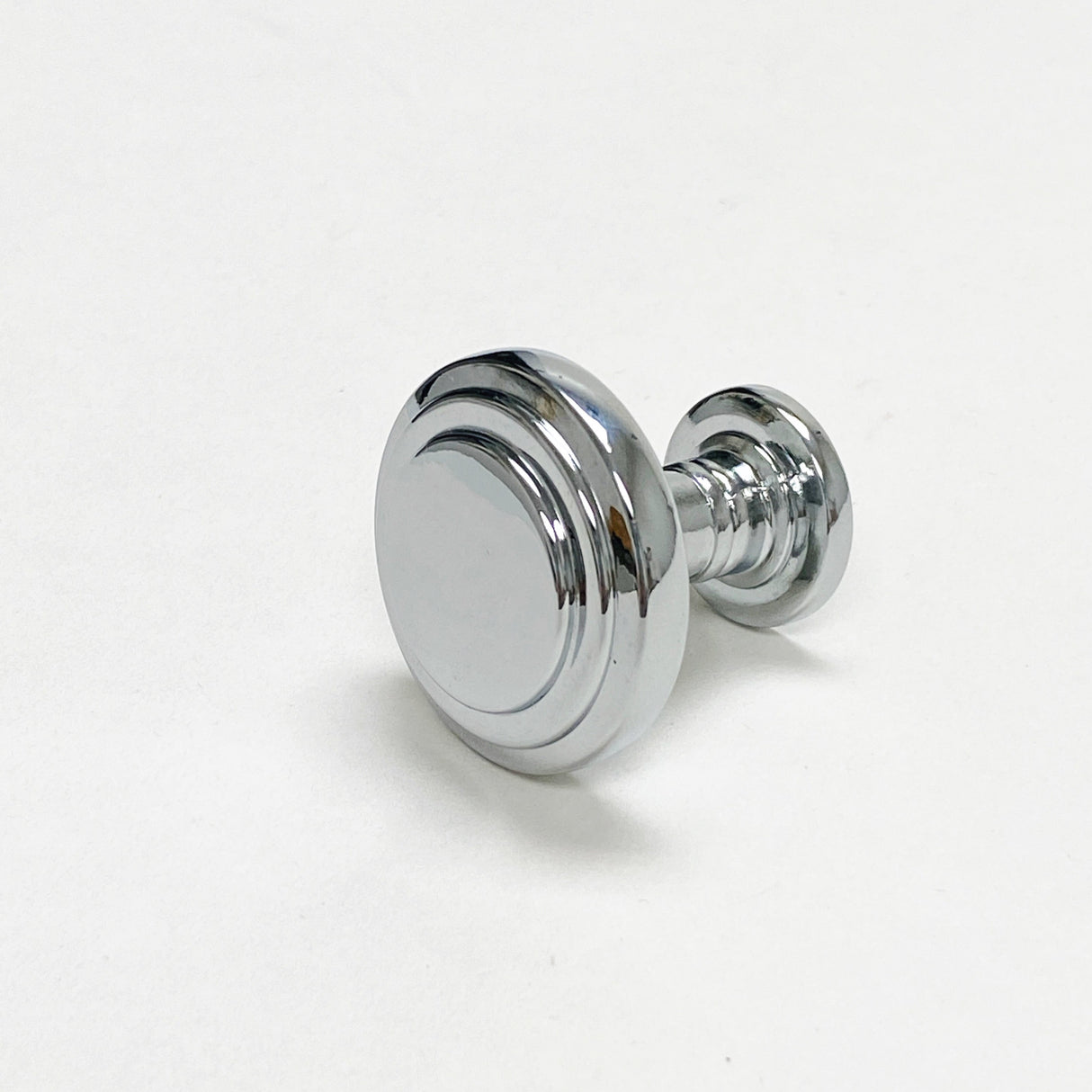 Polished Chrome "Ridge" Round Cabinet Knob and Drawer Pulls - Forge Hardware Studio