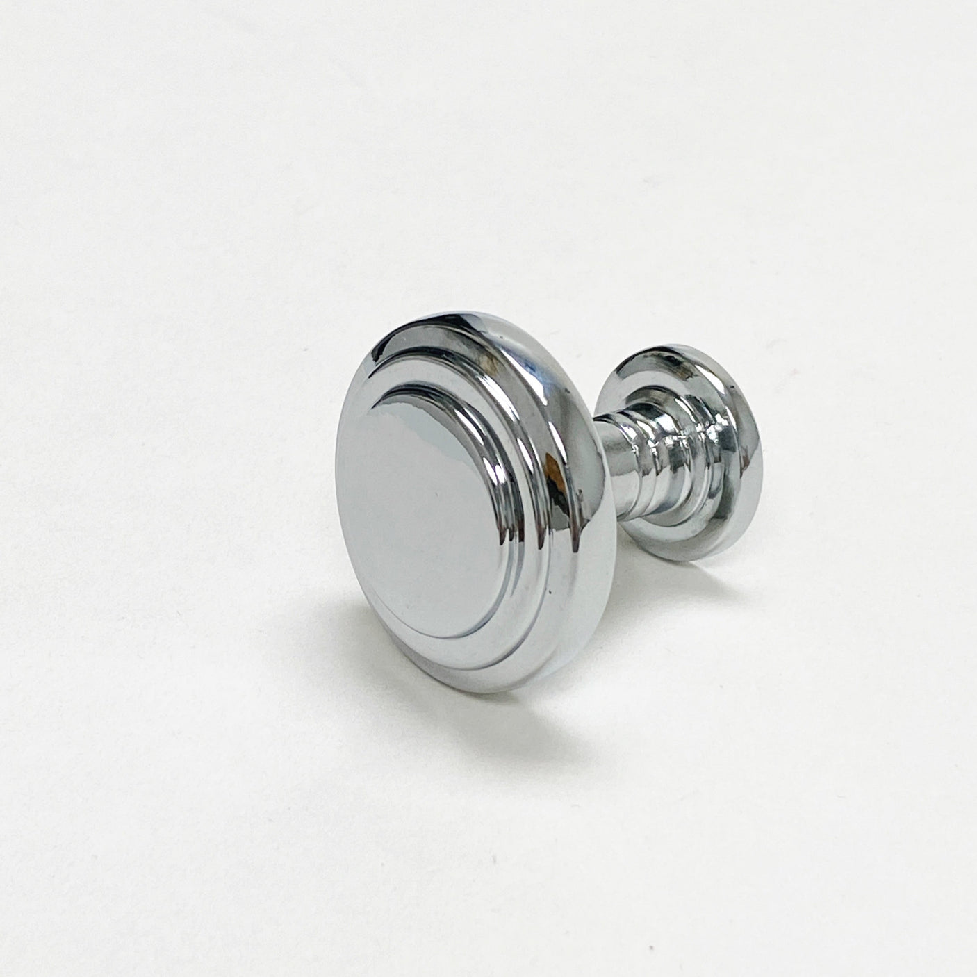 Polished Chrome "Ridge" Round Cabinet Knob and Drawer Pulls - Forge Hardware Studio