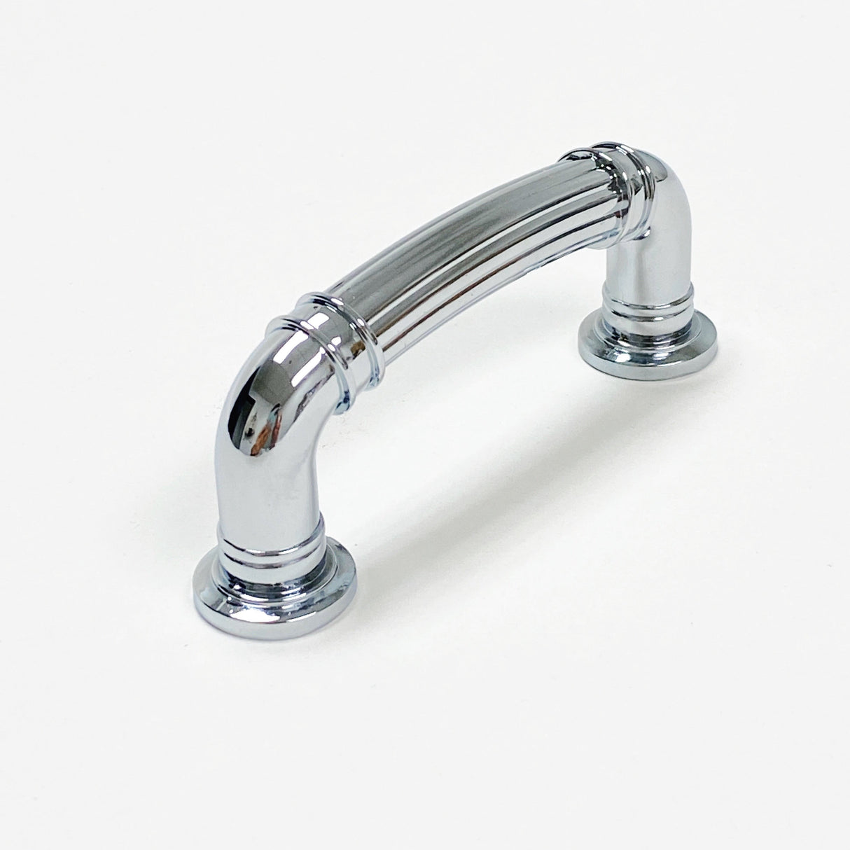 Polished Chrome "Ridge" Round Cabinet Knob and Drawer Pulls - Forge Hardware Studio