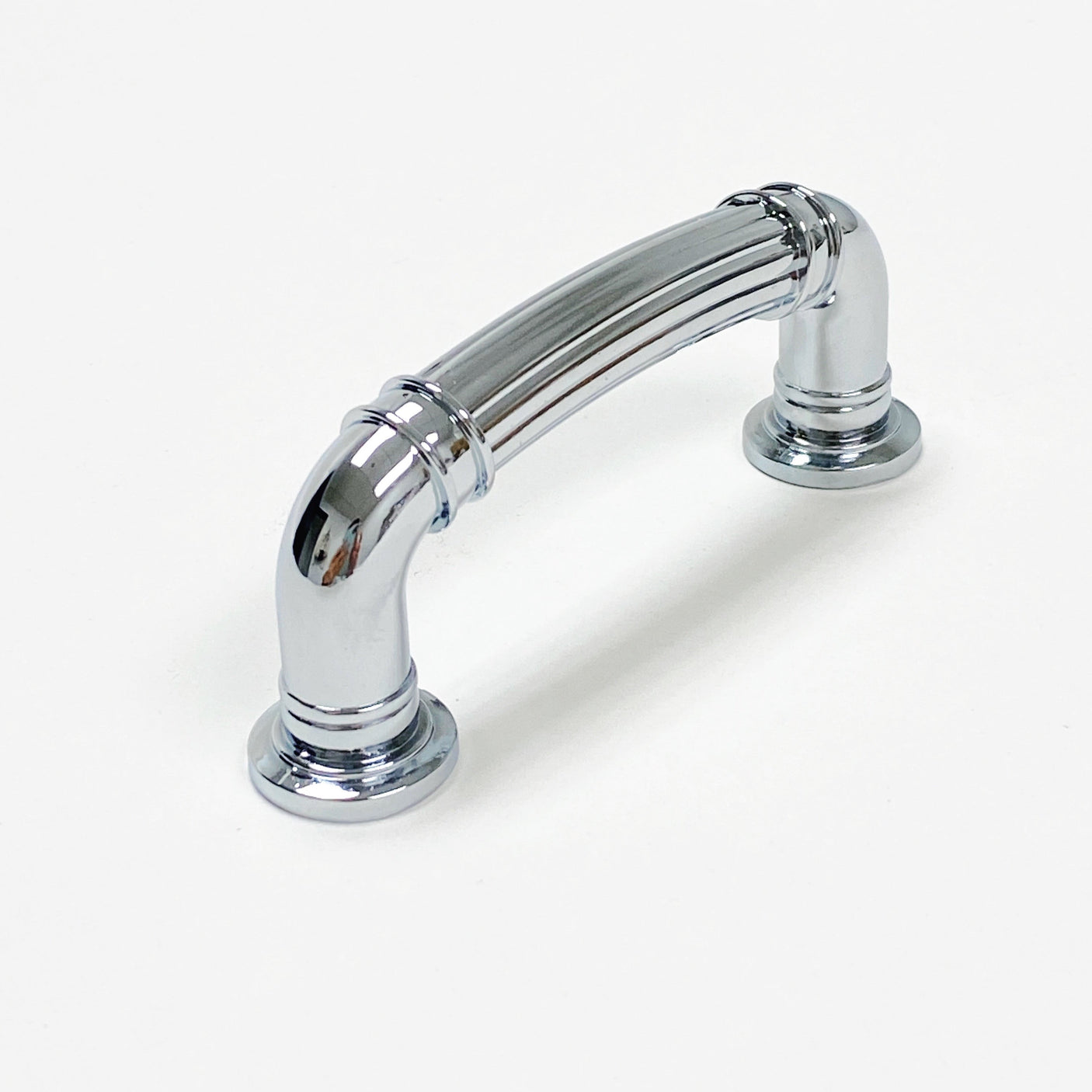 Polished Chrome "Ridge" Round Cabinet Knob and Drawer Pulls - Forge Hardware Studio