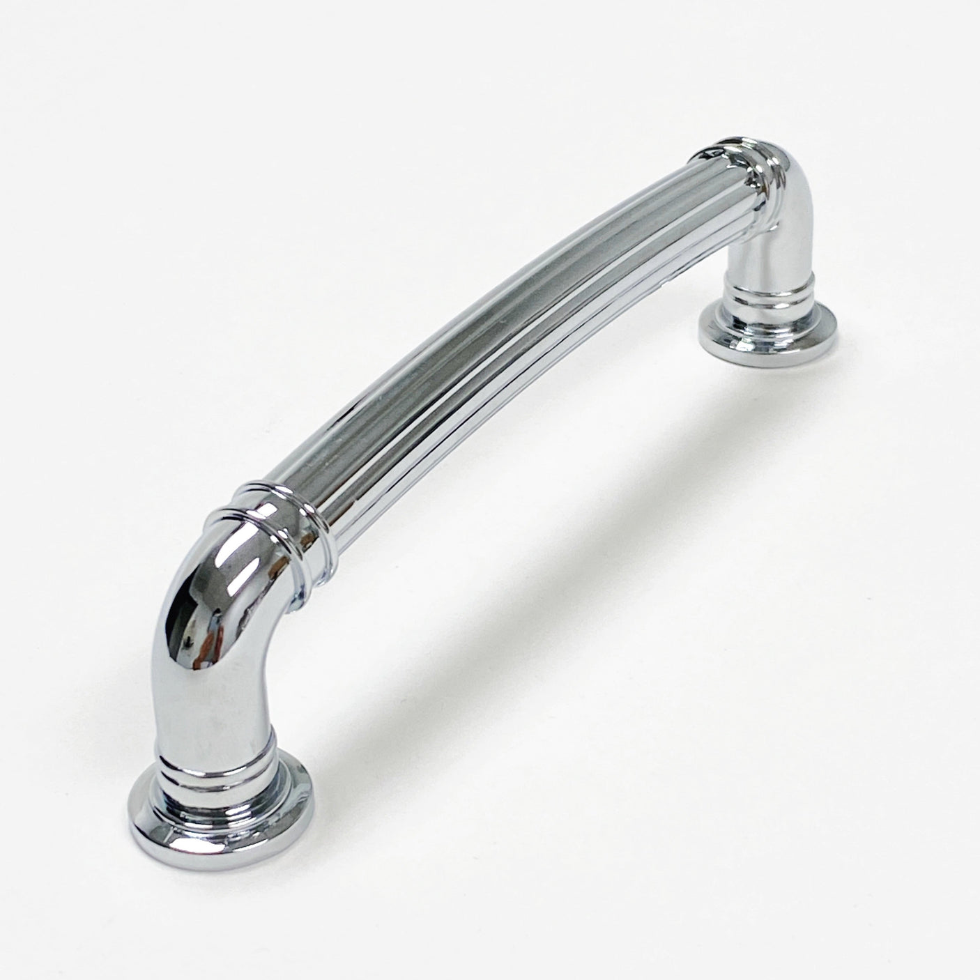 Polished Chrome "Ridge" Round Cabinet Knob and Drawer Pulls - Forge Hardware Studio