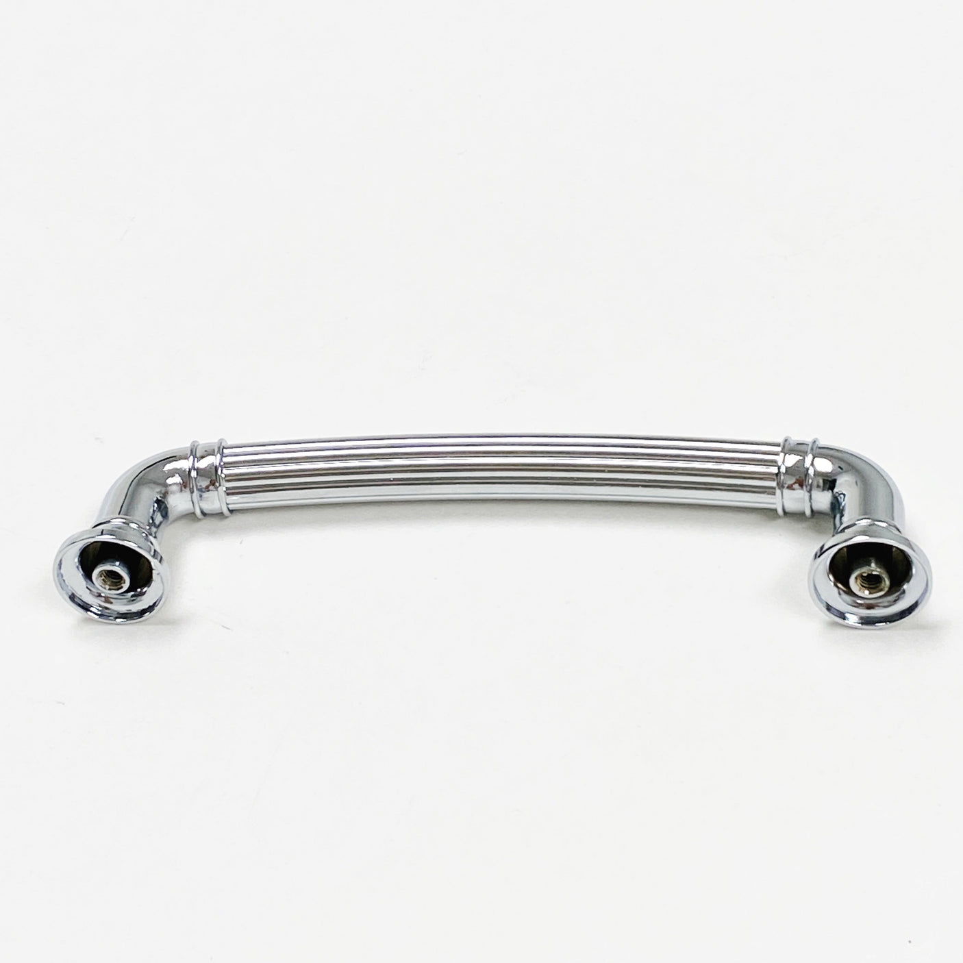 Polished Chrome "Ridge" Round Cabinet Knob and Drawer Pulls - Forge Hardware Studio