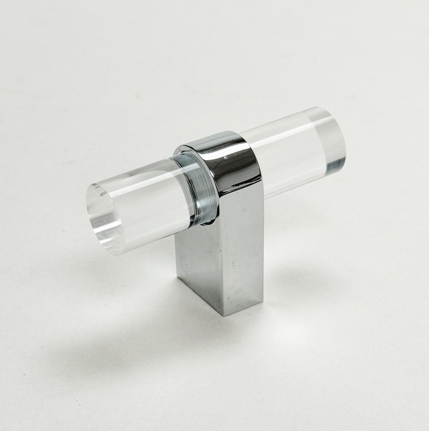 Lucite "June" Polished Chrome Drawer Pulls and Knobs - Forge Hardware Studio