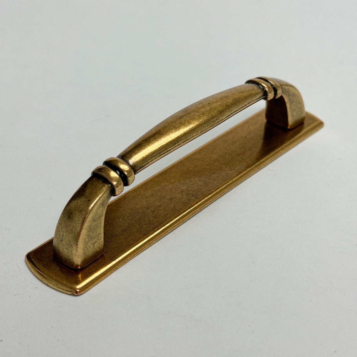 Backplate Antique Brass "Portofino" Drawer Pull and Knob - Forge Hardware Studio