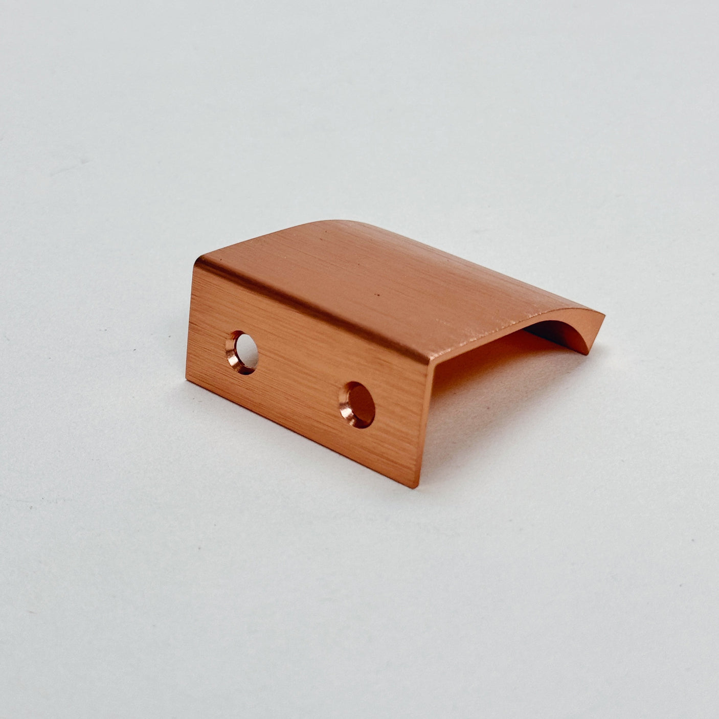 Tab Brushed Copper "Edge" Finger Drawer Pulls - Forge Hardware Studio