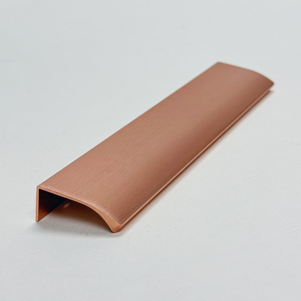 Tab Brushed Copper "Edge" Finger Drawer Pulls - Forge Hardware Studio