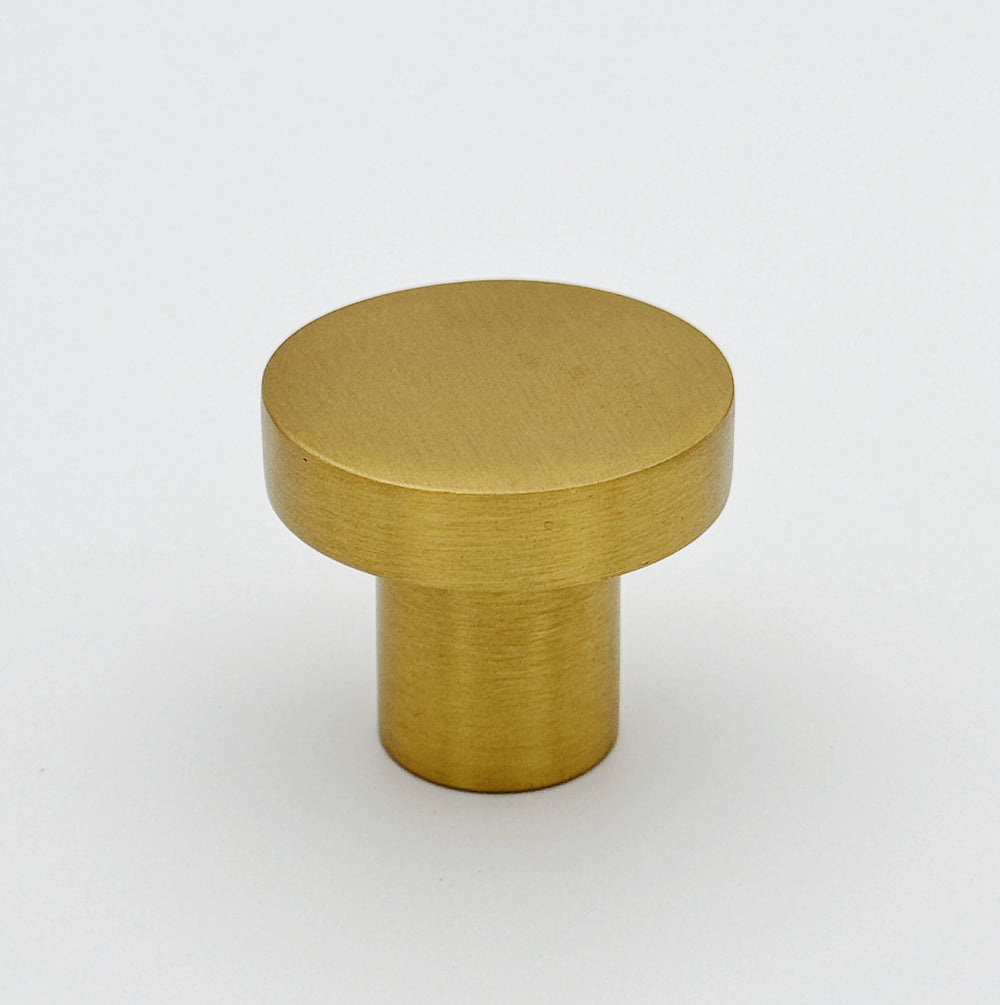 Brushed Brass "Lounge" Cabinet Knob and Wire Drawer Pulls - Forge Hardware Studio