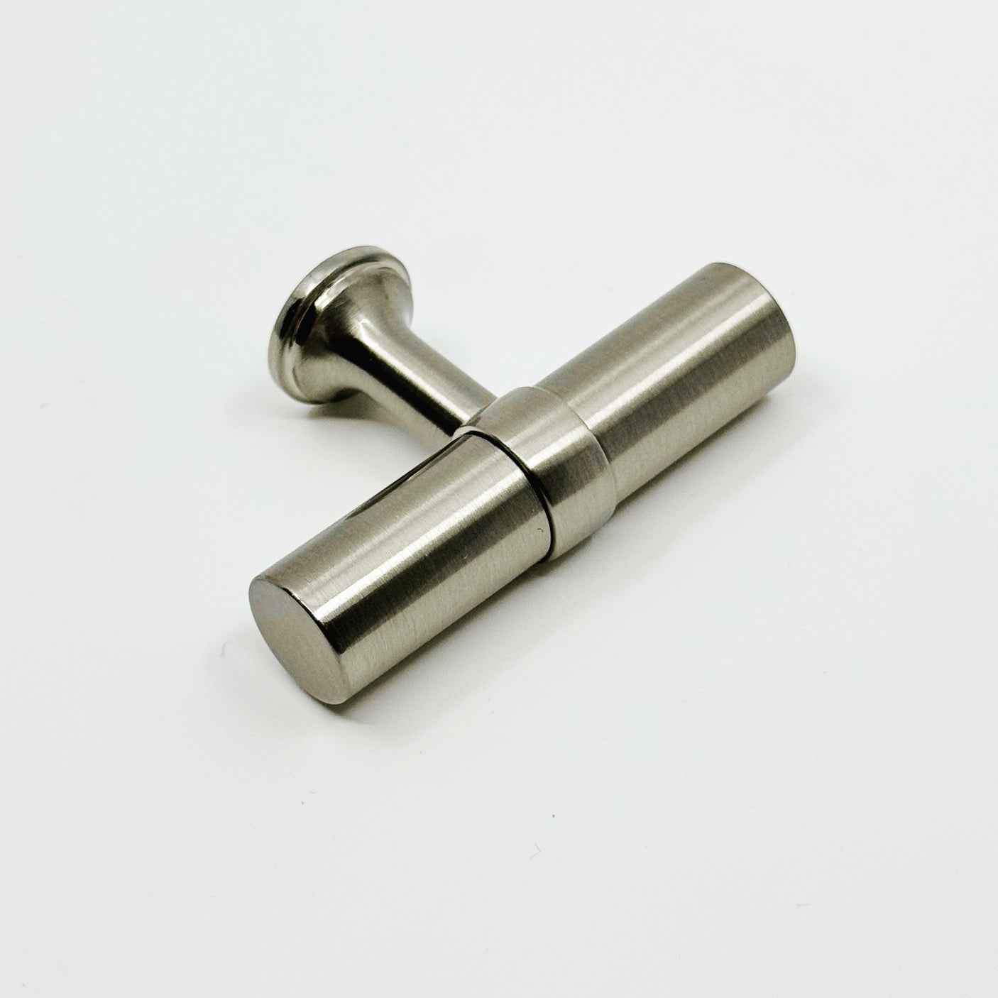 Smooth T-Bar "Contemporary" Satin Nickel Knobs and Pulls
