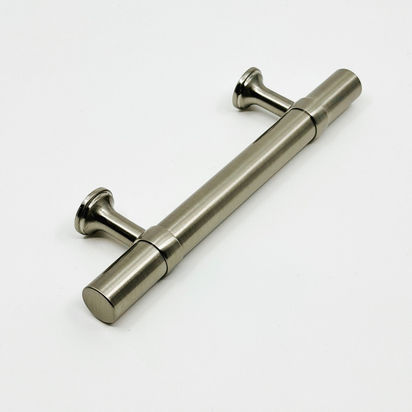 Smooth T-Bar "Contemporary" Satin Nickel Knobs and Pulls