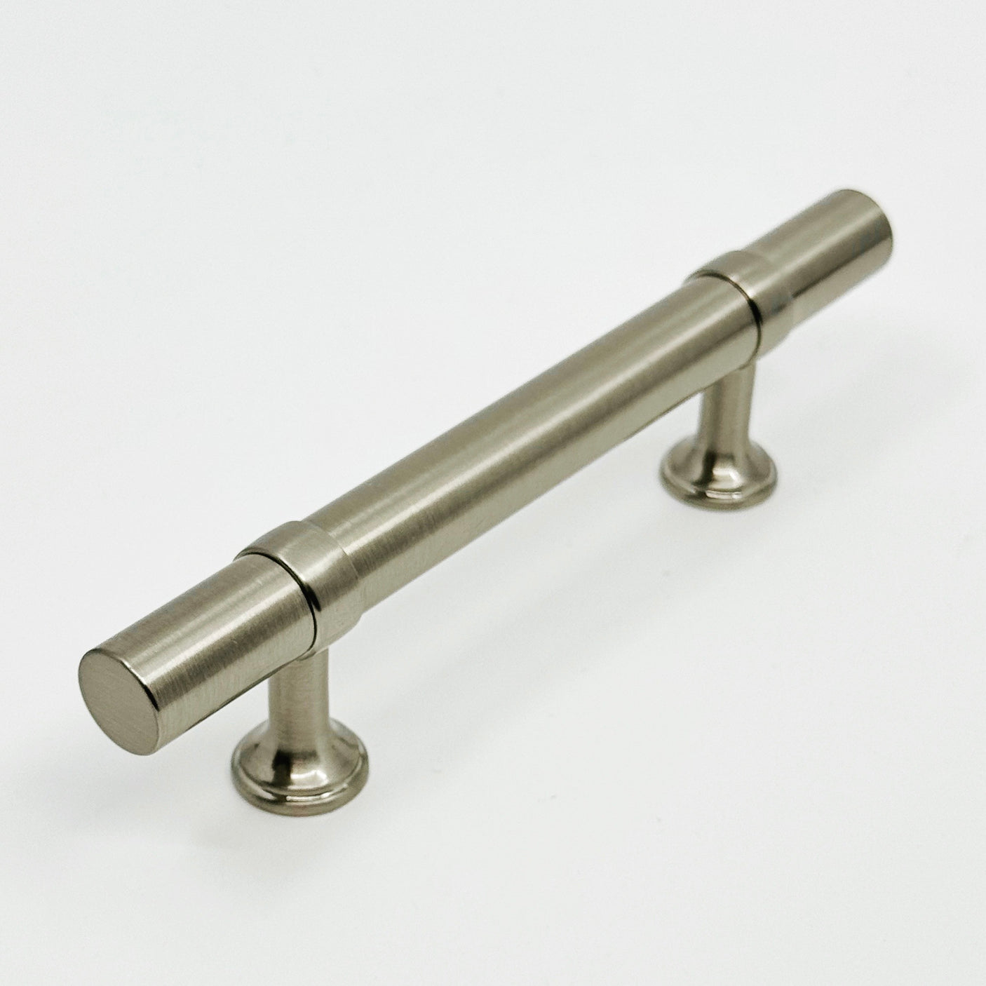 Smooth T-Bar "Contemporary" Satin Nickel Knobs and Pulls