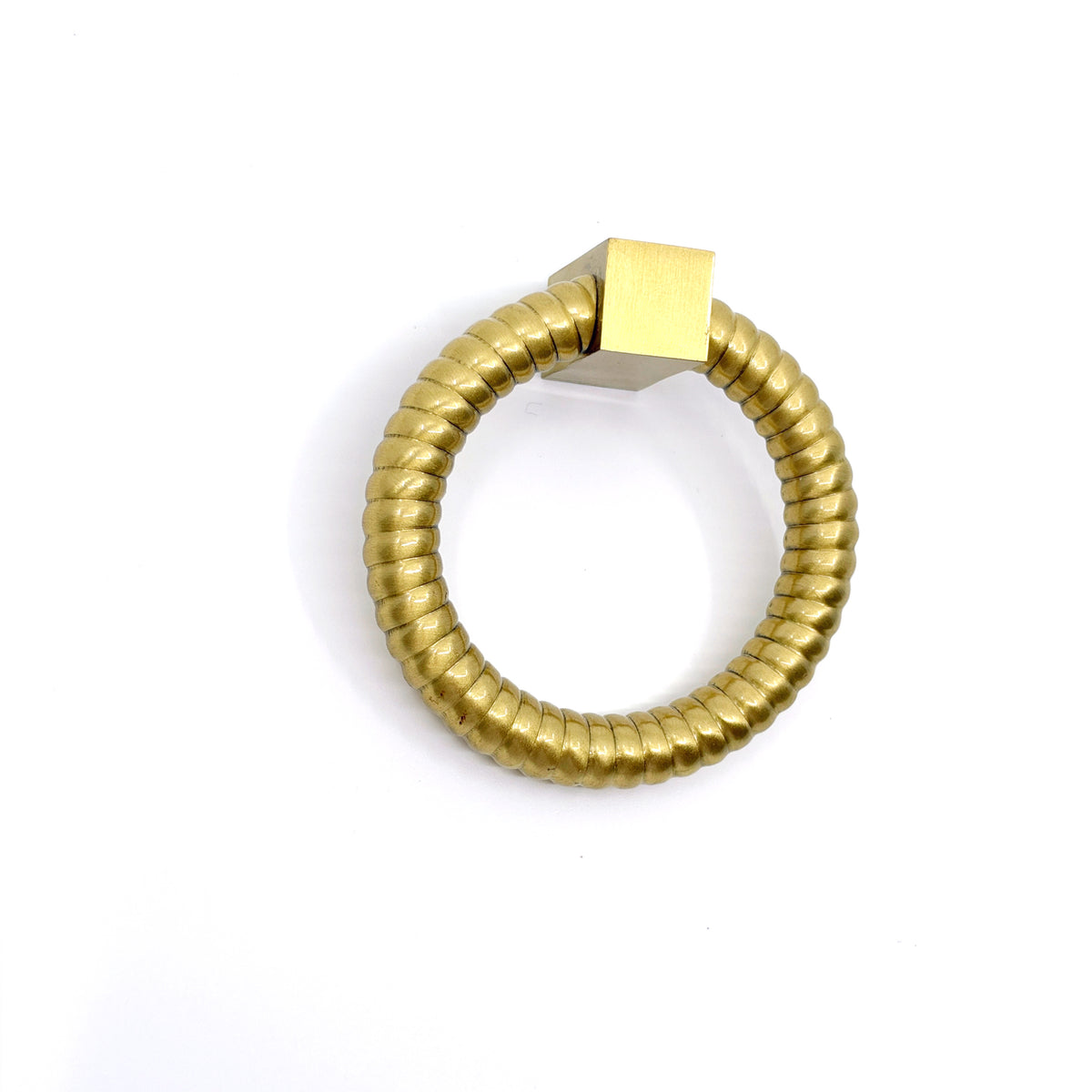 Satin Brass "Rope" Ring Cabinet Pull