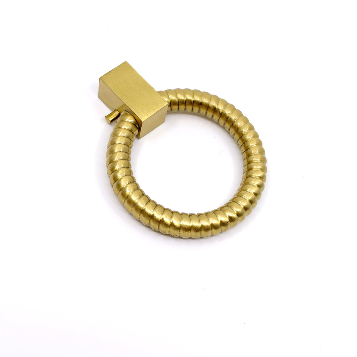 Satin Brass "Rope" Ring Cabinet Pull