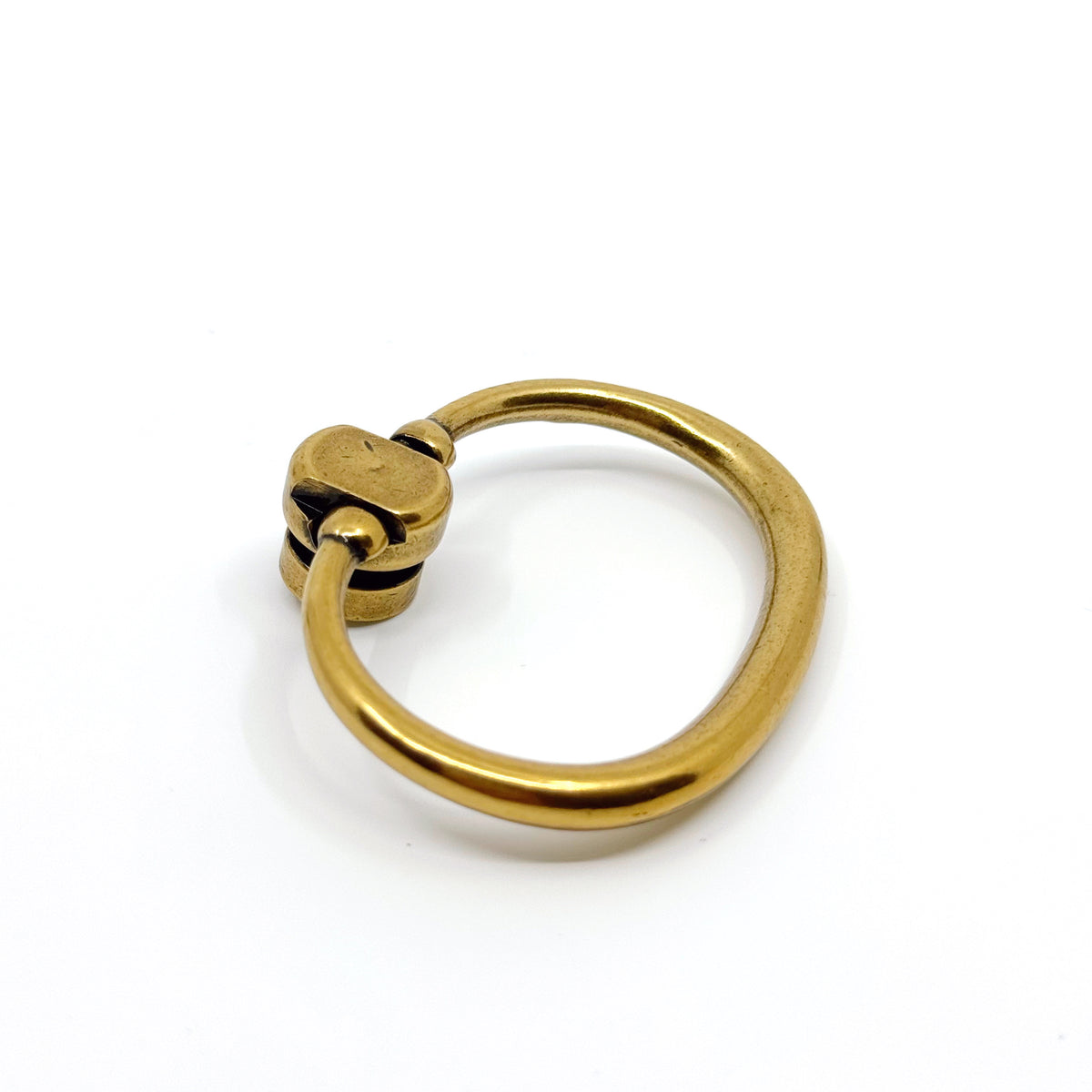 Antique Brass "Arco" Oval Ring Pull