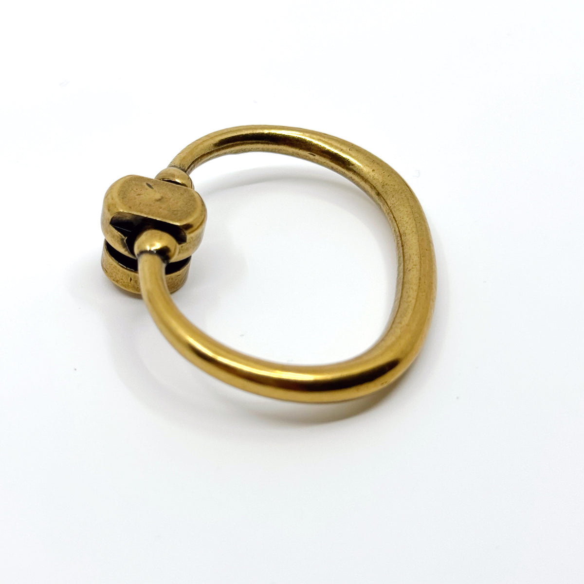 Antique Brass "Arco" Oval Ring Pull