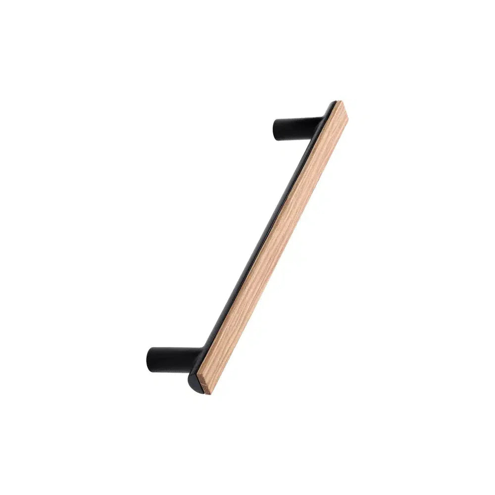 Black and Oak Wood "Bis" Cabinet Knob and Drawer Handle - Euro • Knobs