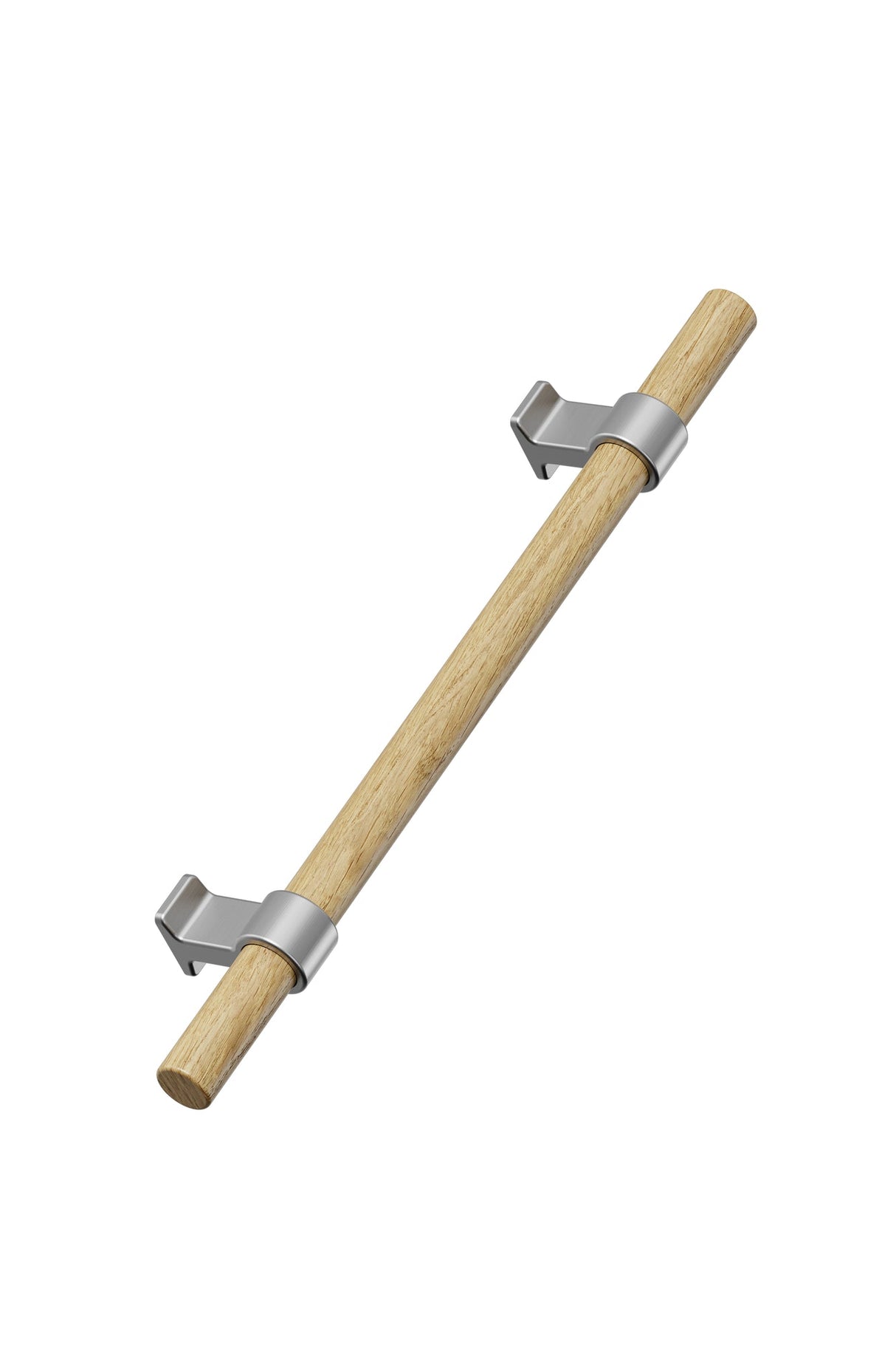 Wood and Nickel "Bond" T-Bar Dual Finish Knob and Pulls - Euro • Knobs