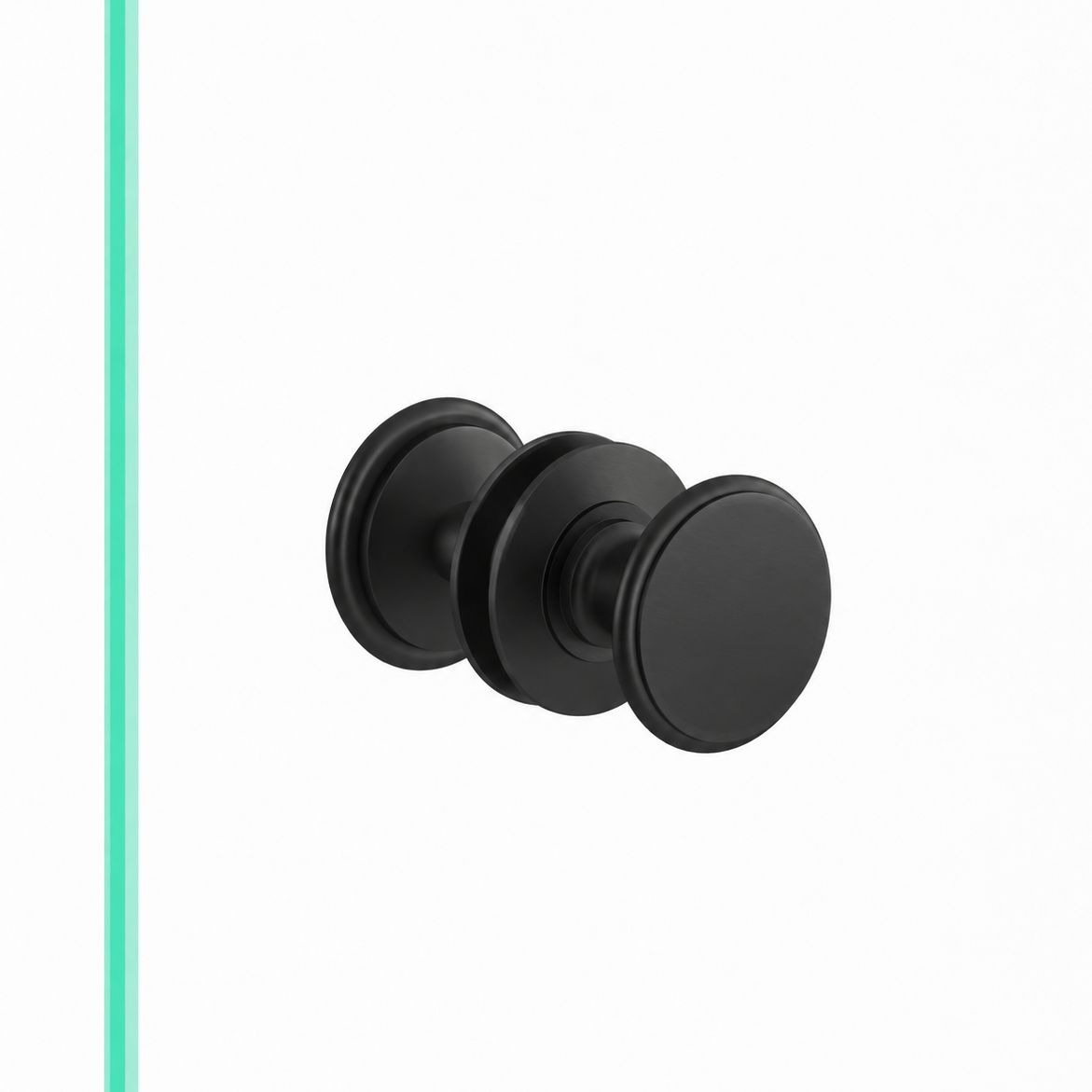 Matte Black "Penny" Round Glass Shower Knob