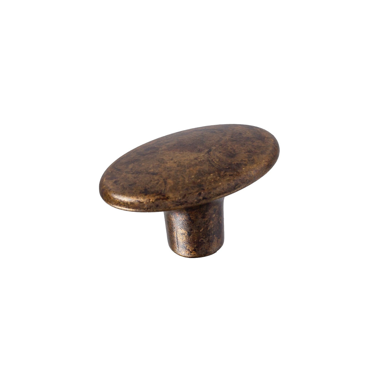 Worn Brass "Arco" Oval Cabinet Knob