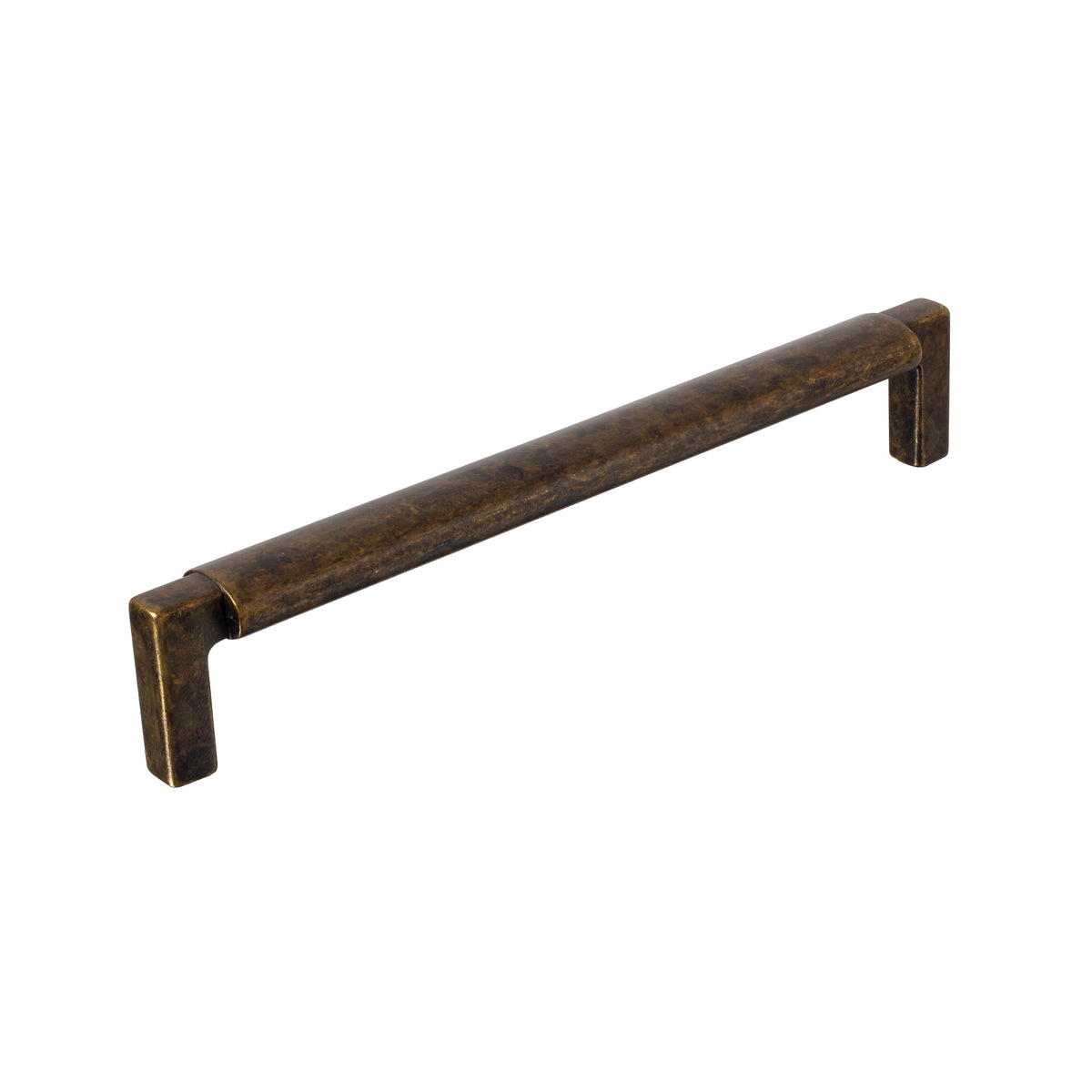 U-Shaped "Florence" Cabinet Knob and Drawer Pulls in Worn Brass