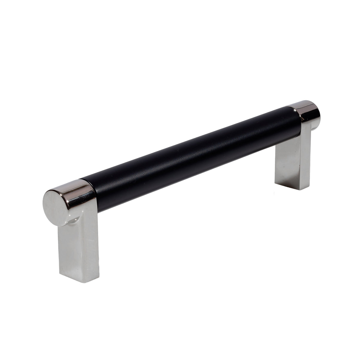 Smooth Polished Nickel and Black Cabinet Knobs and Drawer Pulls