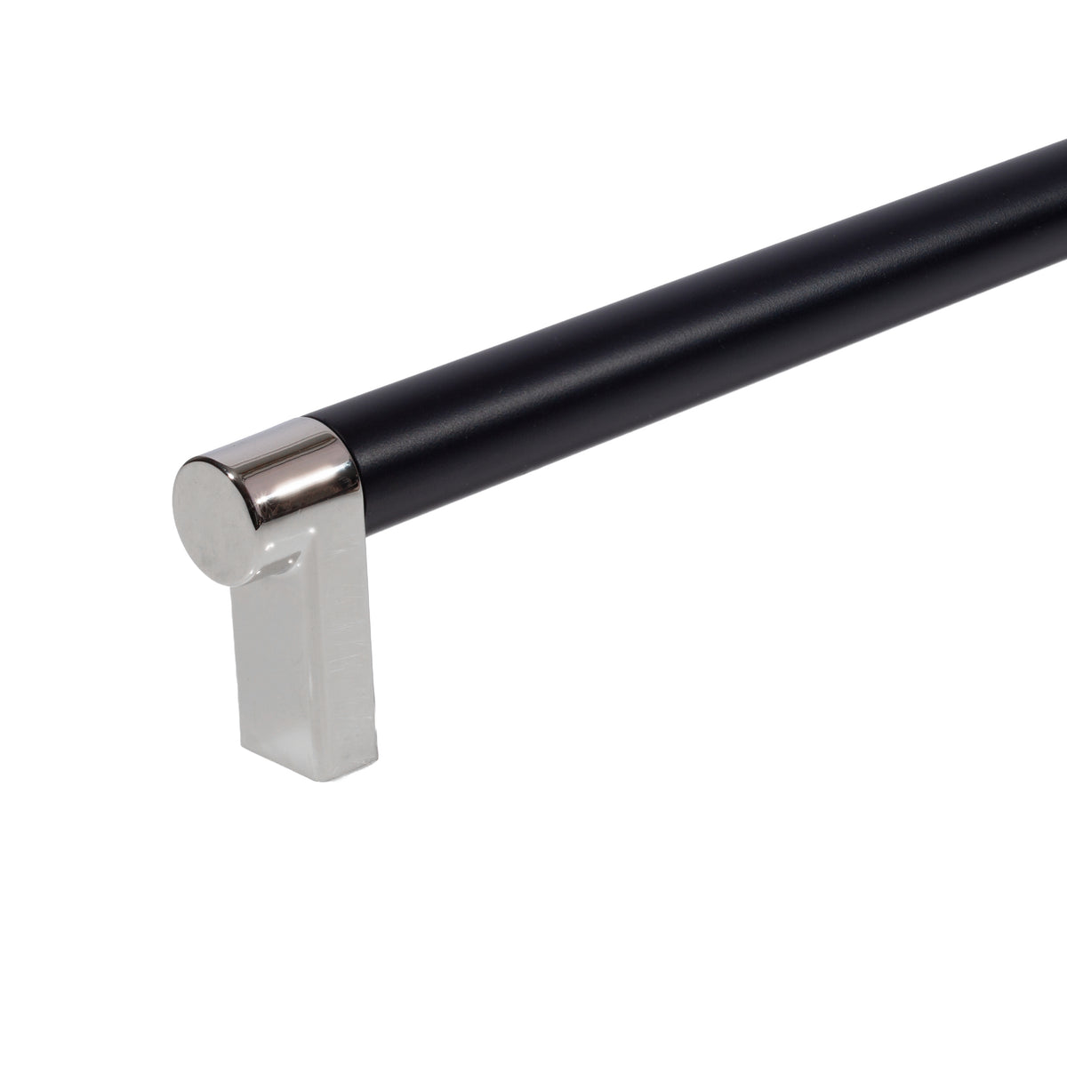 Smooth Polished Nickel and Black Cabinet Knobs and Drawer Pulls