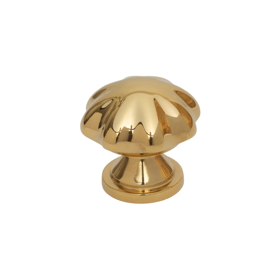 Polished Brass "Heritage" Flower Cabinet Knob