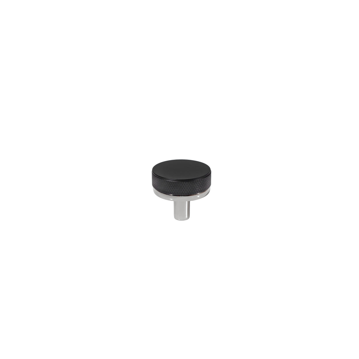 Knurled Polished Nickel and Black Cabinet Knobs and Drawer Pulls