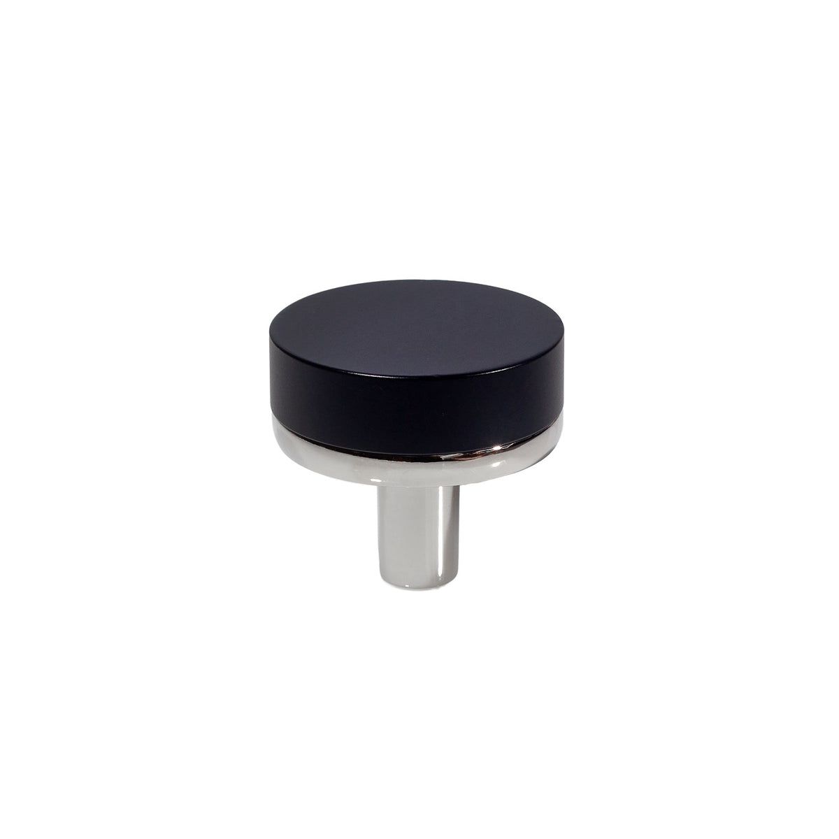 Smooth Polished Nickel and Black Cabinet Knobs and Drawer Pulls