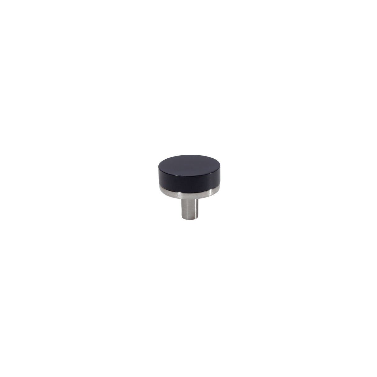 Smooth Satin Nickel and Black Cabinet Knobs and Drawer Pulls