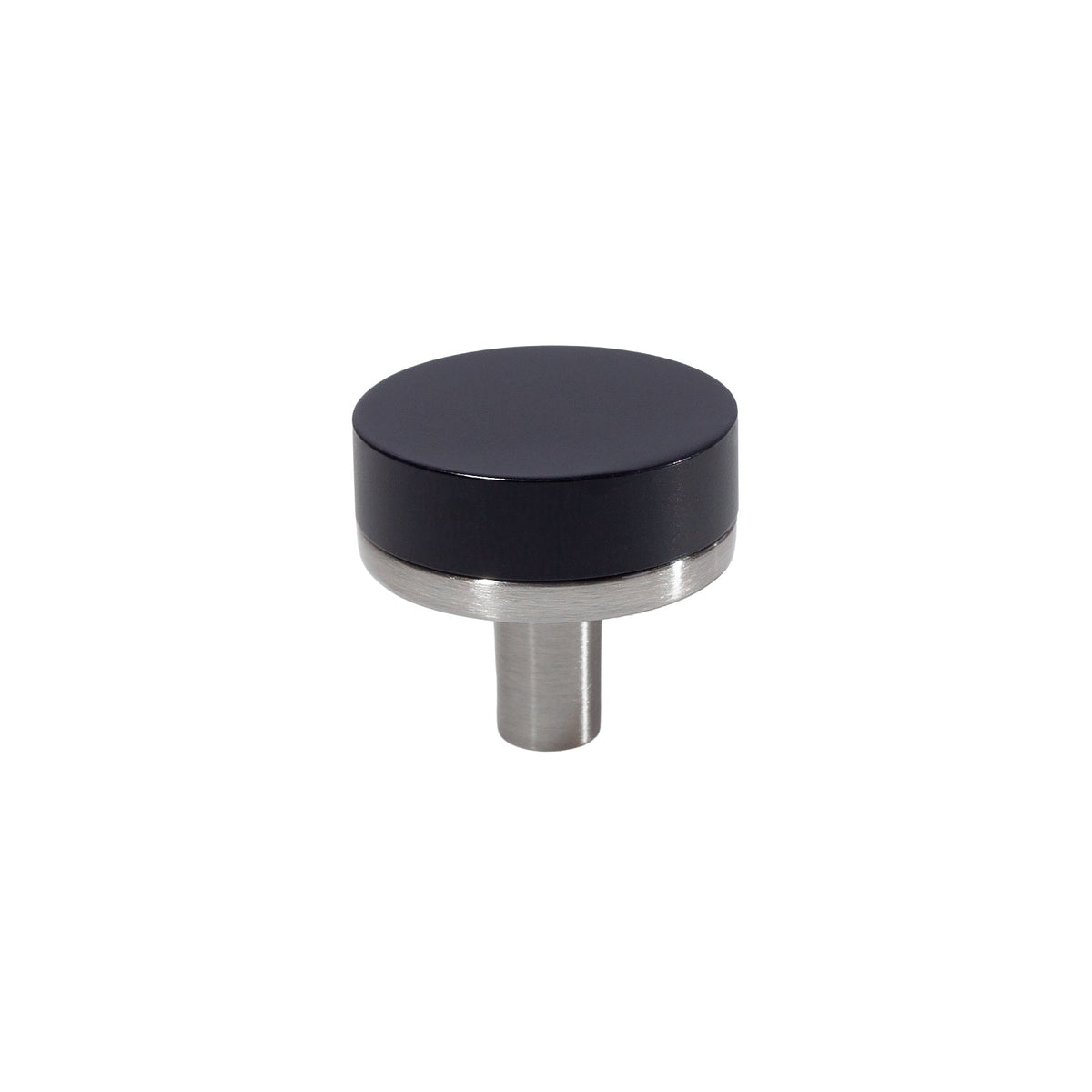 Smooth Satin Nickel and Black Cabinet Knobs and Drawer Pulls - Forge Hardware Studio