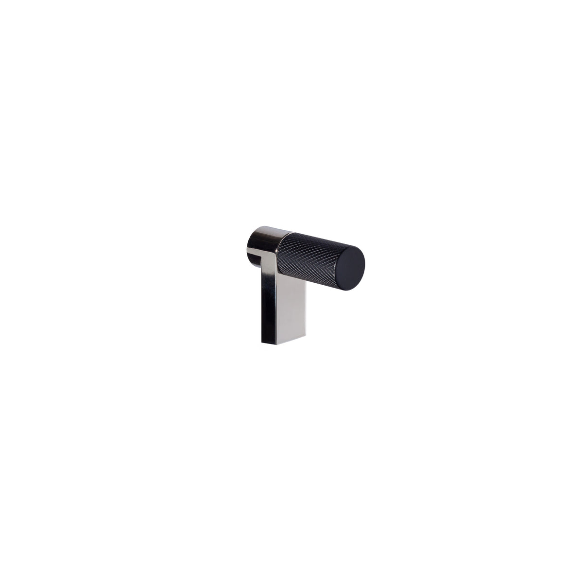 Knurled Polished Nickel and Black Cabinet Knobs and Drawer Pulls
