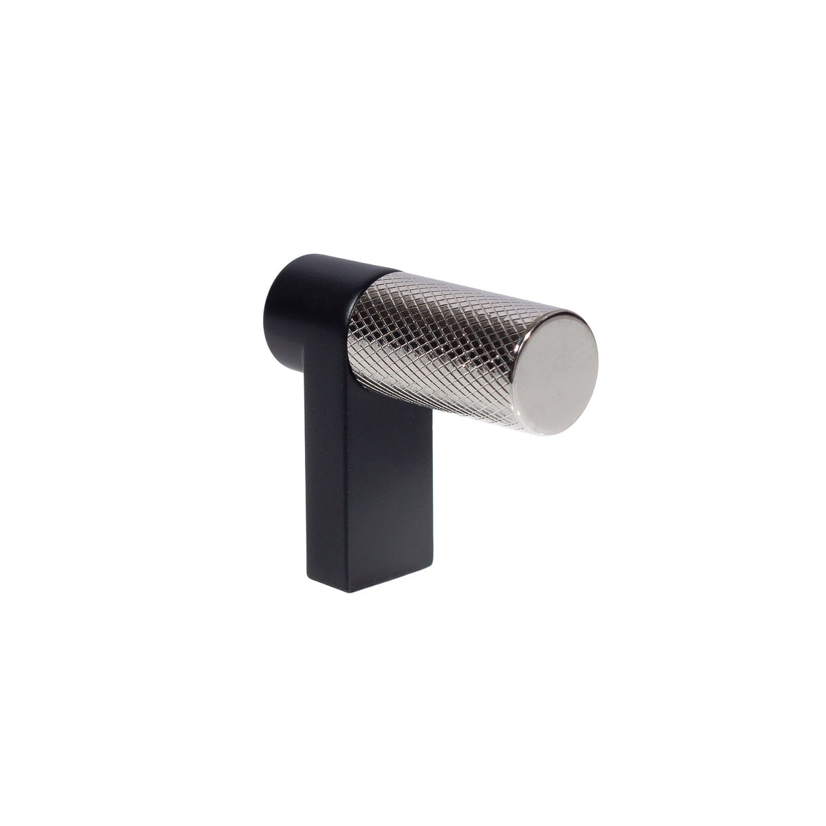 Knurled Black and Polished Nickel Cabinet Knobs and Drawer Pulls - Forge Hardware Studio