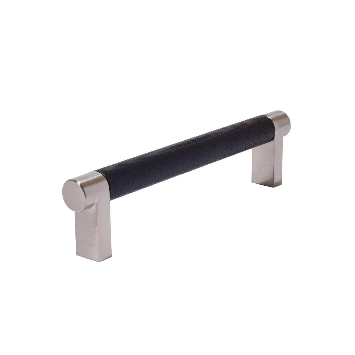 Black and Satin Nickel Smooth Cabinet Knobs and Drawer Pulls