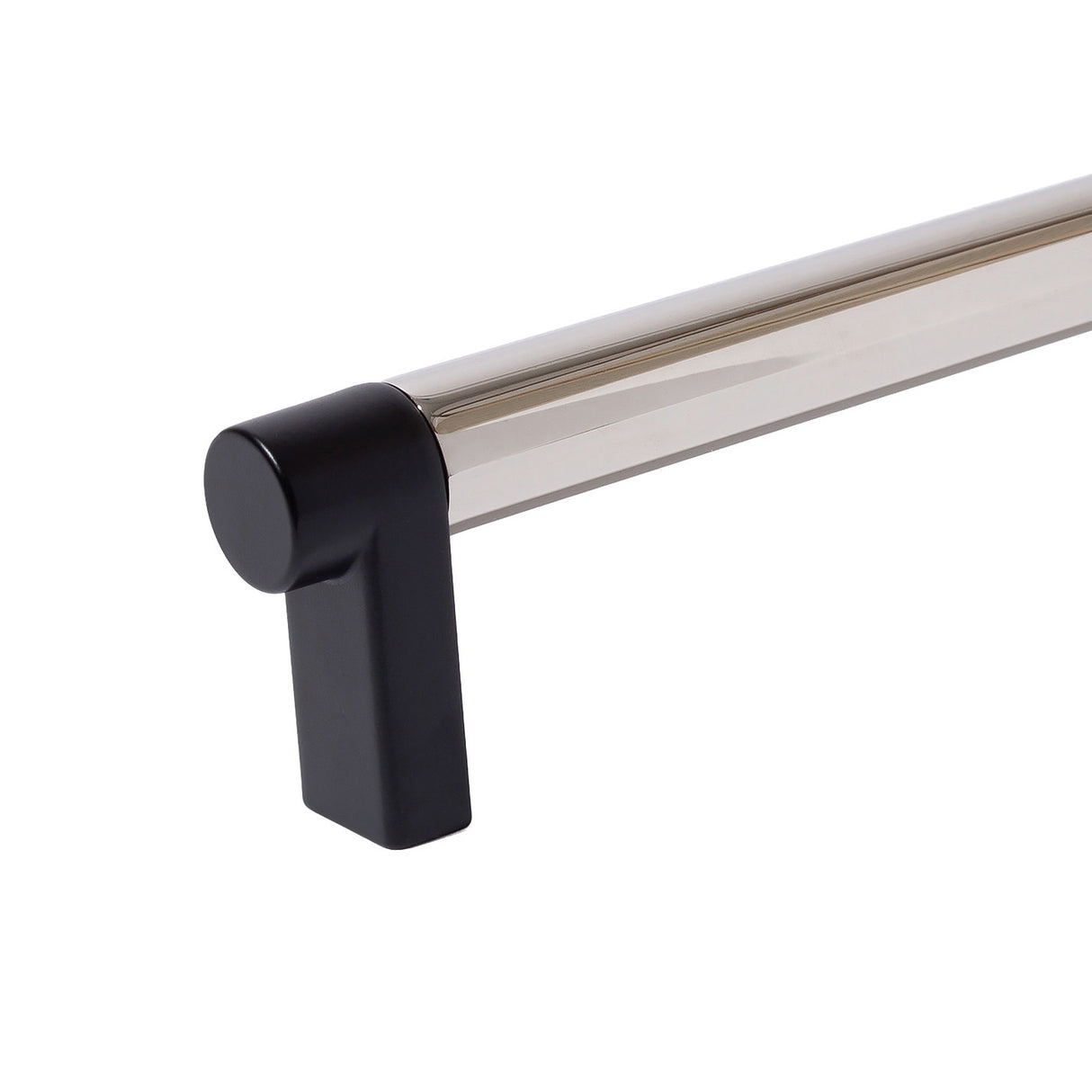 Polished Nickel and Black Smooth Cabinet Knobs and Drawer Pulls