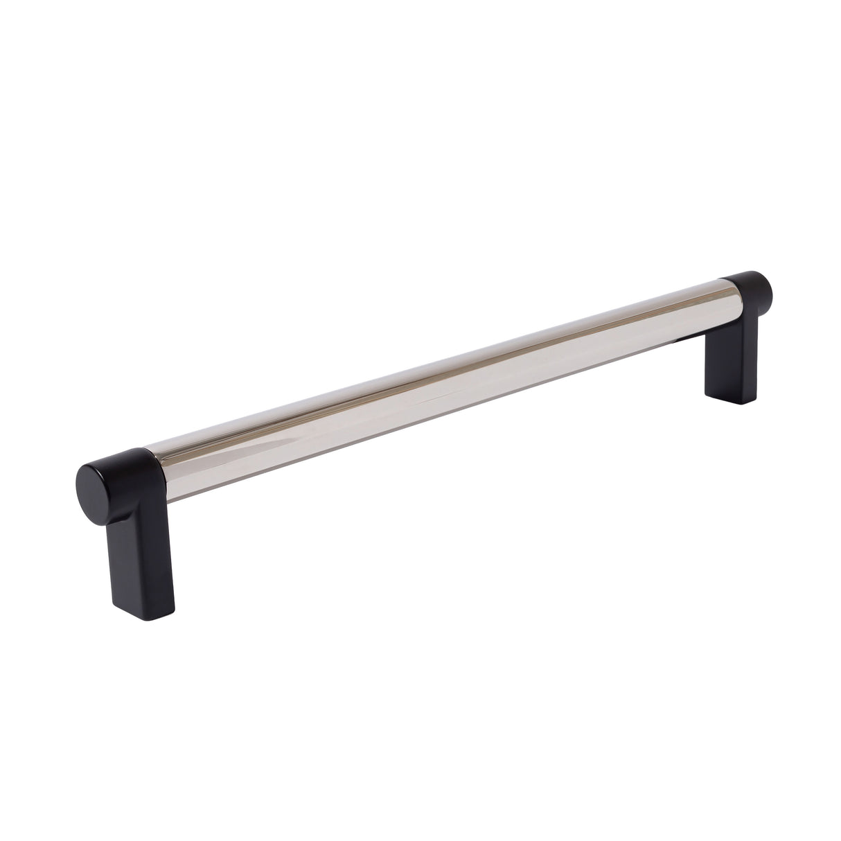 Polished Nickel and Black Smooth Cabinet Knobs and Drawer Pulls