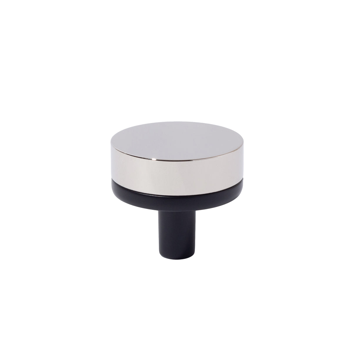 Polished Nickel and Black Smooth Cabinet Knobs and Drawer Pulls