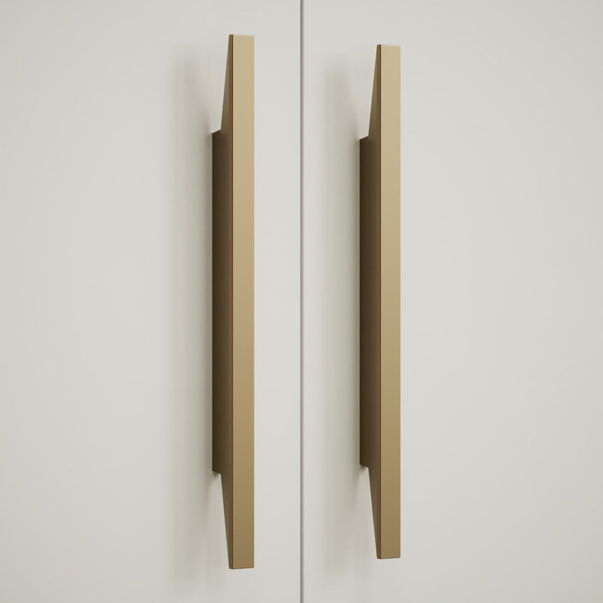 Brushed Bronze "Facet" Drawer Pulls - Euro • Knobs