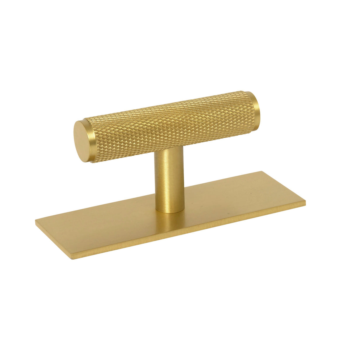 Brass Knurled "Texture Backplate" Drawer Pulls and Knobs in Satin Brass