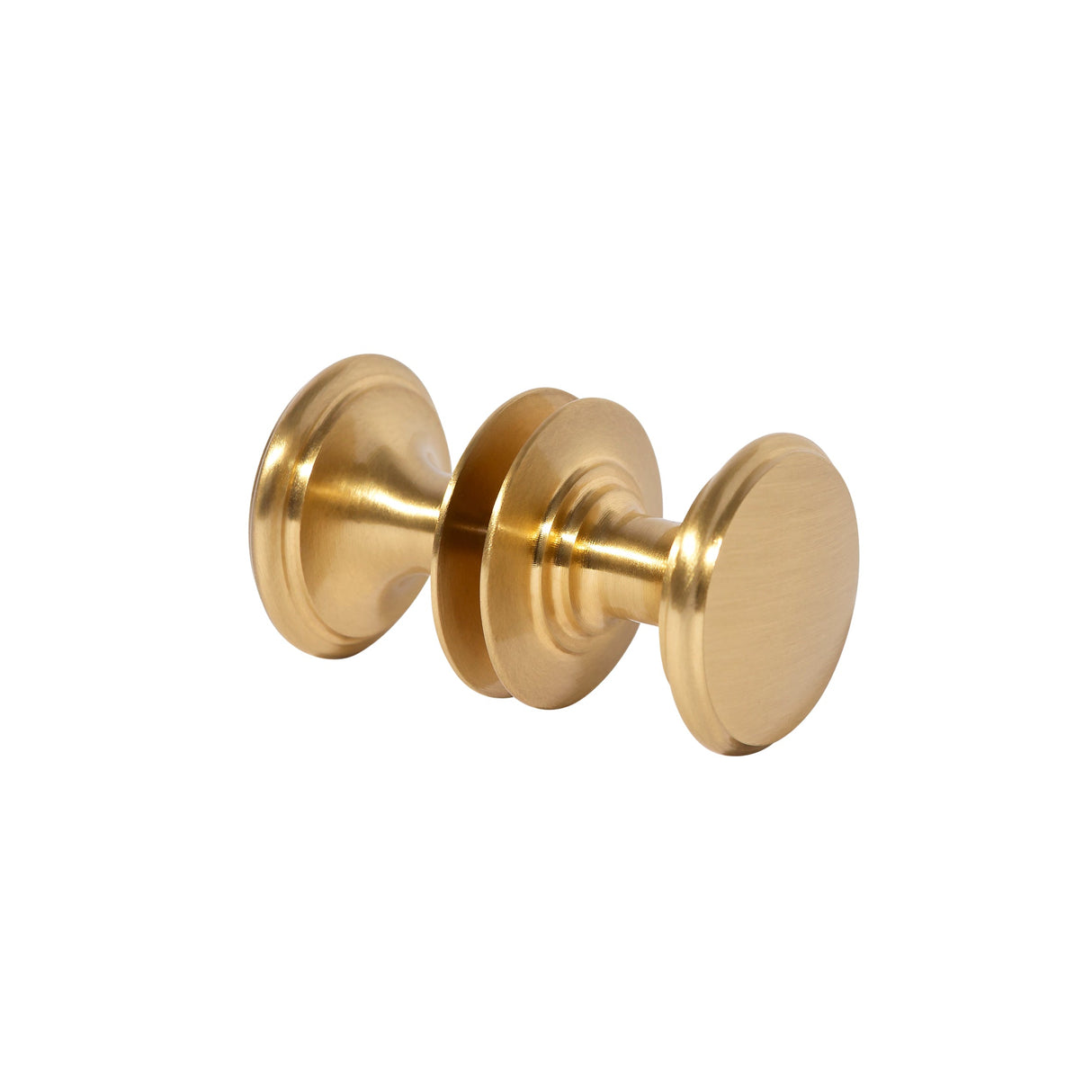 Round Satin Brass "Penny" Round Glass Shower Knob