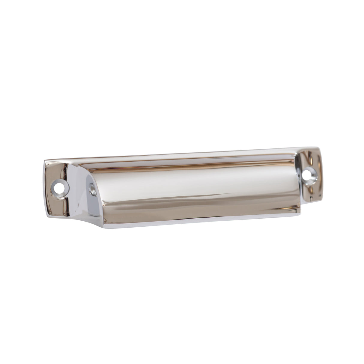Polished Chrome "Ballard" Cup Drawer Pull - Forge Hardware Studio