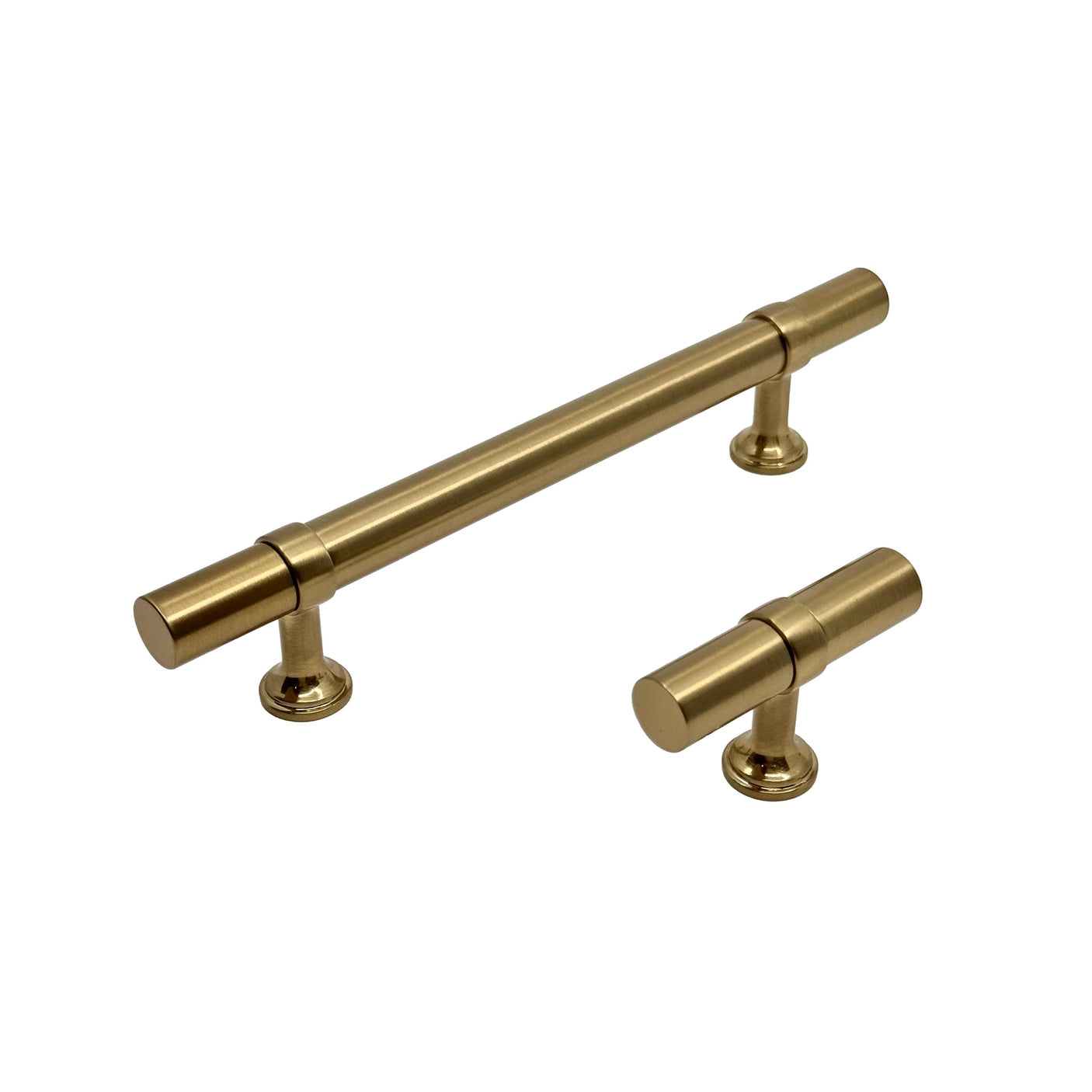 Smooth T-Bar "Contemporary" Champagne Bronze Knobs and Pulls