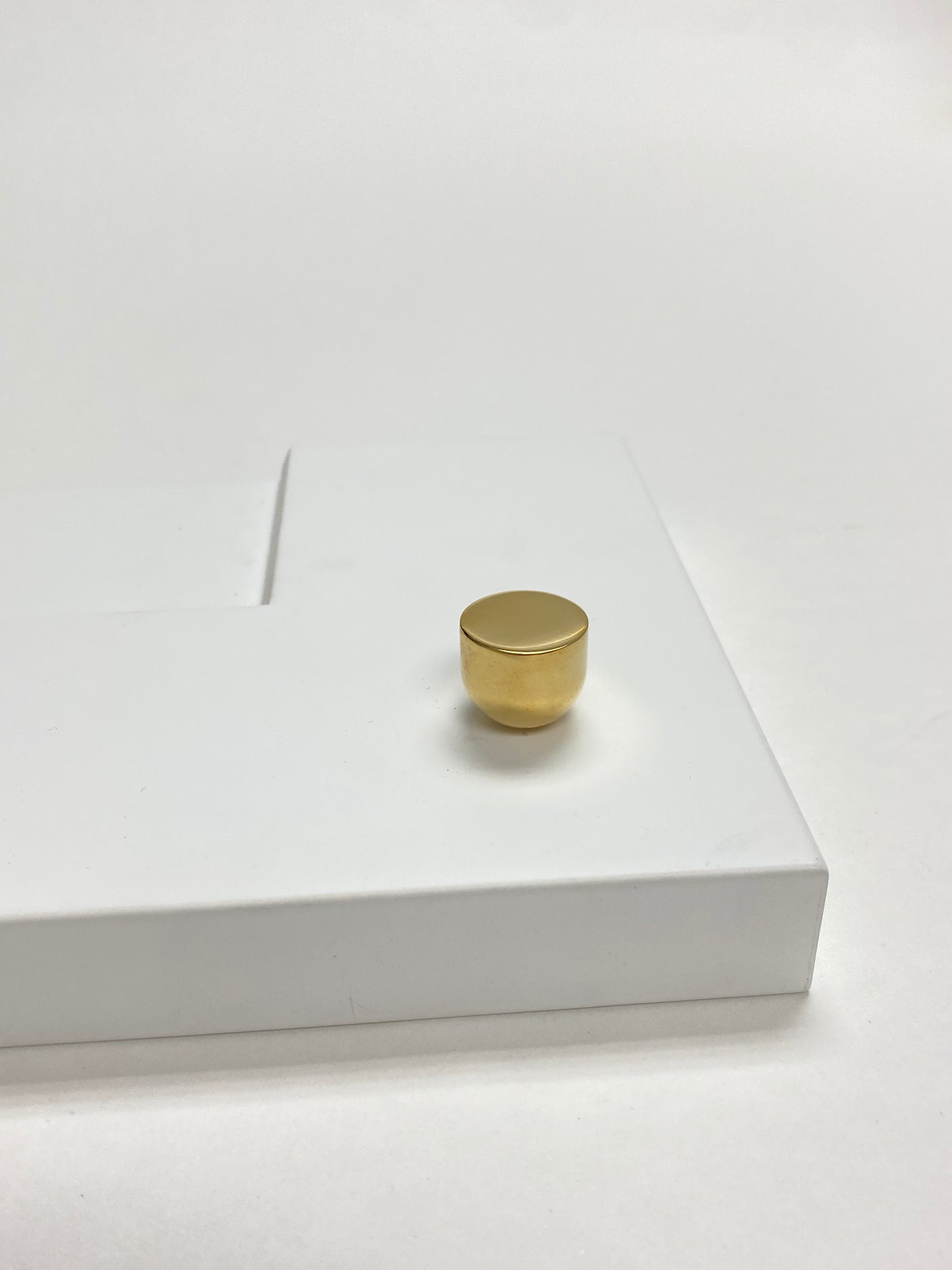 Unlacquered Polished Brass "Little Cup" Cabinet Knob - Forge Hardware Studio