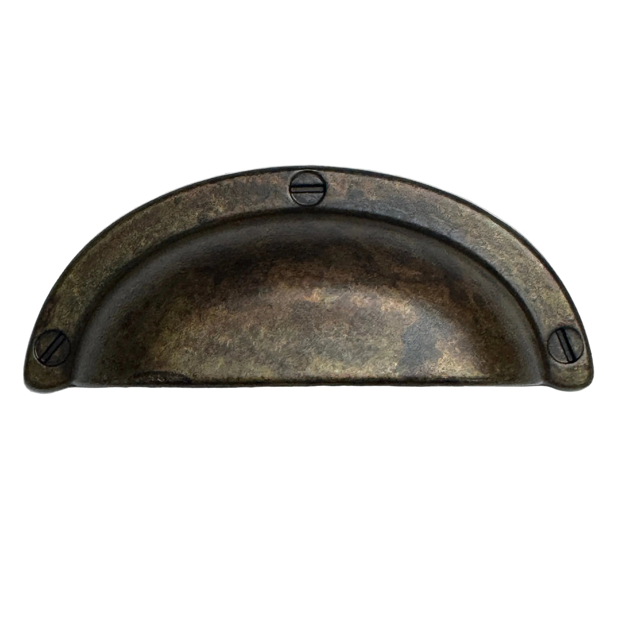 Cup Drawer Pulls "Amalfi" in Worn Brass