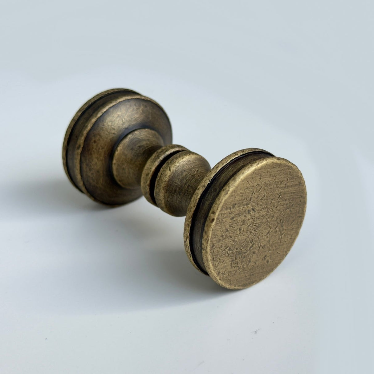 Antique Brass "Charter" Round Back to Back Glass Shower Door Knob - Industry Hardware