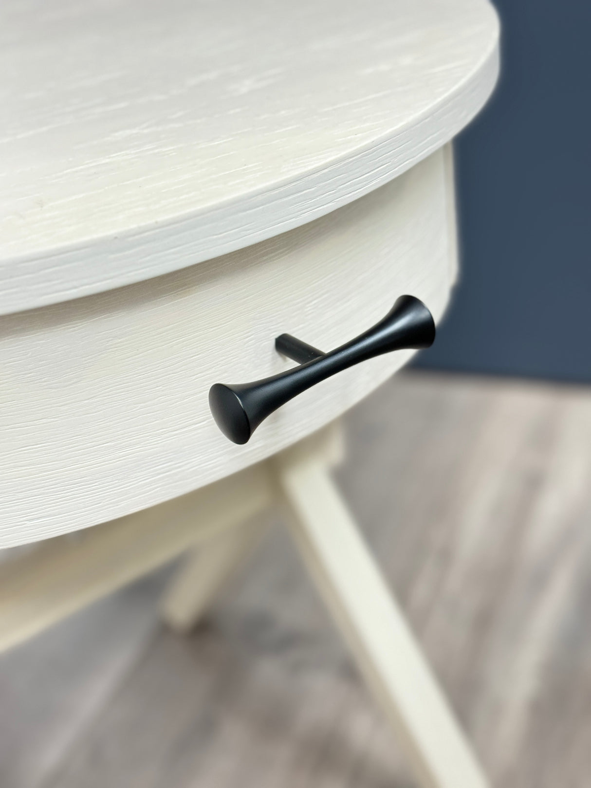 Hourglass Drawer Pull "MCM 01" Matte Black Mid-Century Cabinet Knob - Forge Hardware Studio