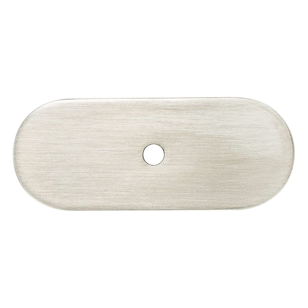 Brushed Nickel Rounded Drawer Pull Backplates
