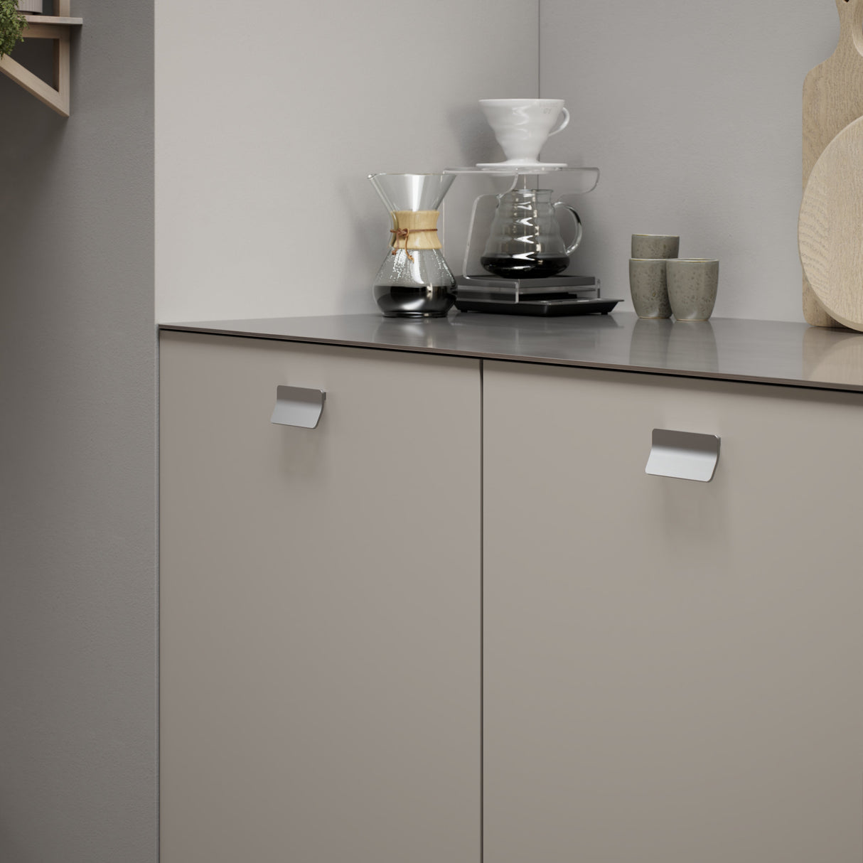 Satin Steel "Leaf" Tab Drawer Pulls - Forge Hardware Studio