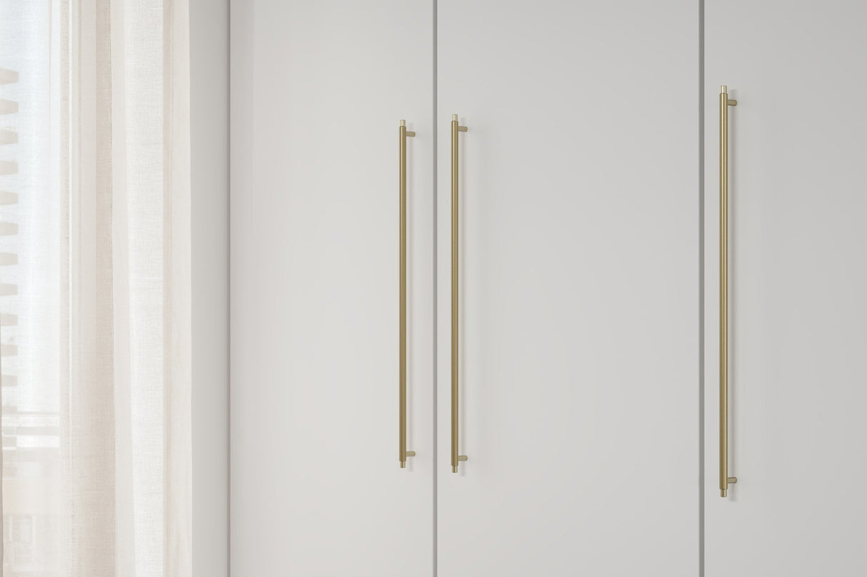 Brushed Gold "Manor" Knurled Cabinet Knobs and Drawer Pulls - Euro • Knobs