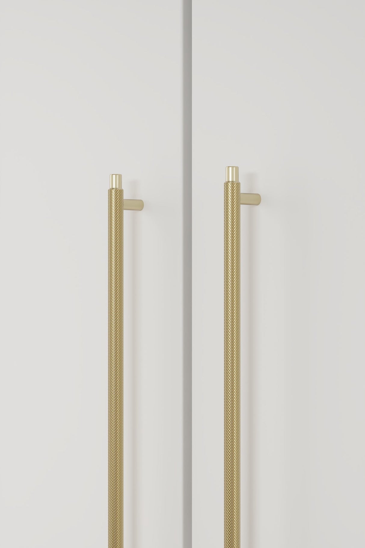 Brushed Gold "Manor" Knurled Cabinet Knobs and Drawer Pulls - Euro • Knobs