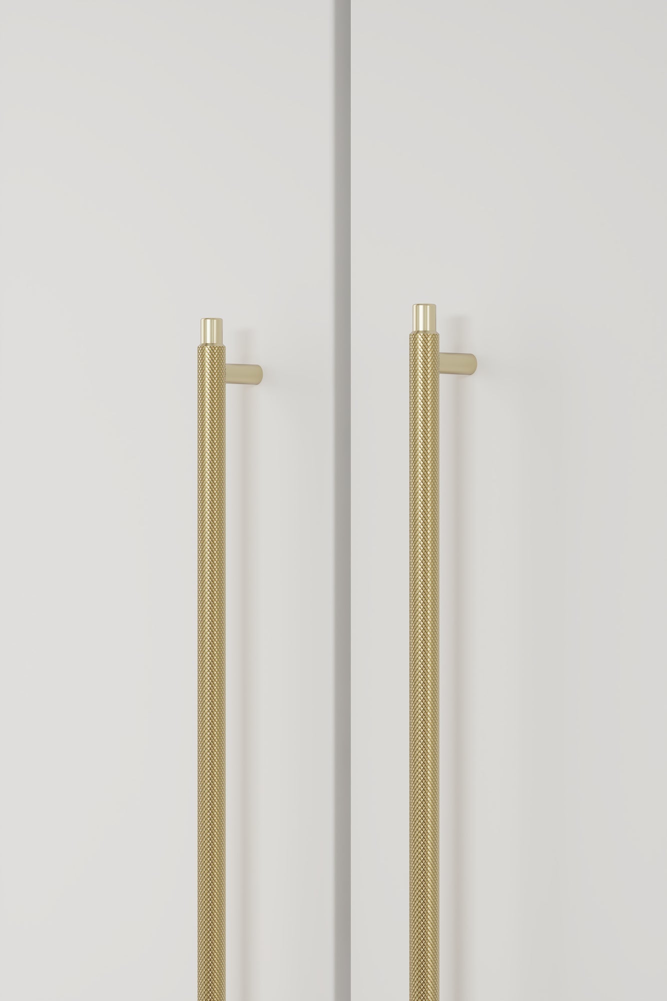 Brushed Gold "Manor" Knurled Cabinet Knobs and Drawer Pulls - Euro • Knobs